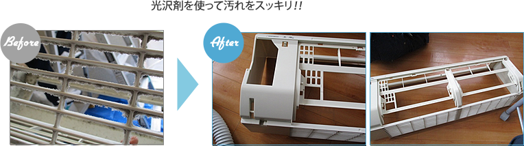 光沢剤を使って汚れをスッキリ！！